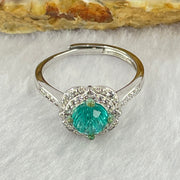 Green Cubic Zirconia in S925 Sliver Ring (Adjustable Size) 2.69g 6.3 by 4.5mm - Huangs Jadeite and Jewelry Pte Ltd