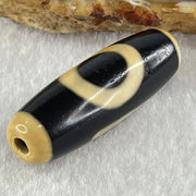 Natural Powerful Tibetan Old Oily Agate One Eye Fire Sign Dzi Bead Heavenly Master (Tian Zhu) 一眼火天珠 9.43g 38.1 by 12.8mm - Huangs Jadeite and Jewelry Pte Ltd