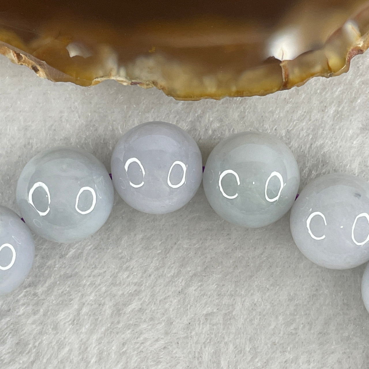 Natural Type A Light Lavender Jadeite Beads Bracelet | 20cm Extra-Large 12.5mm Round Jade Bead Luxury Statement Bracelet (58.37g 18 Beads)