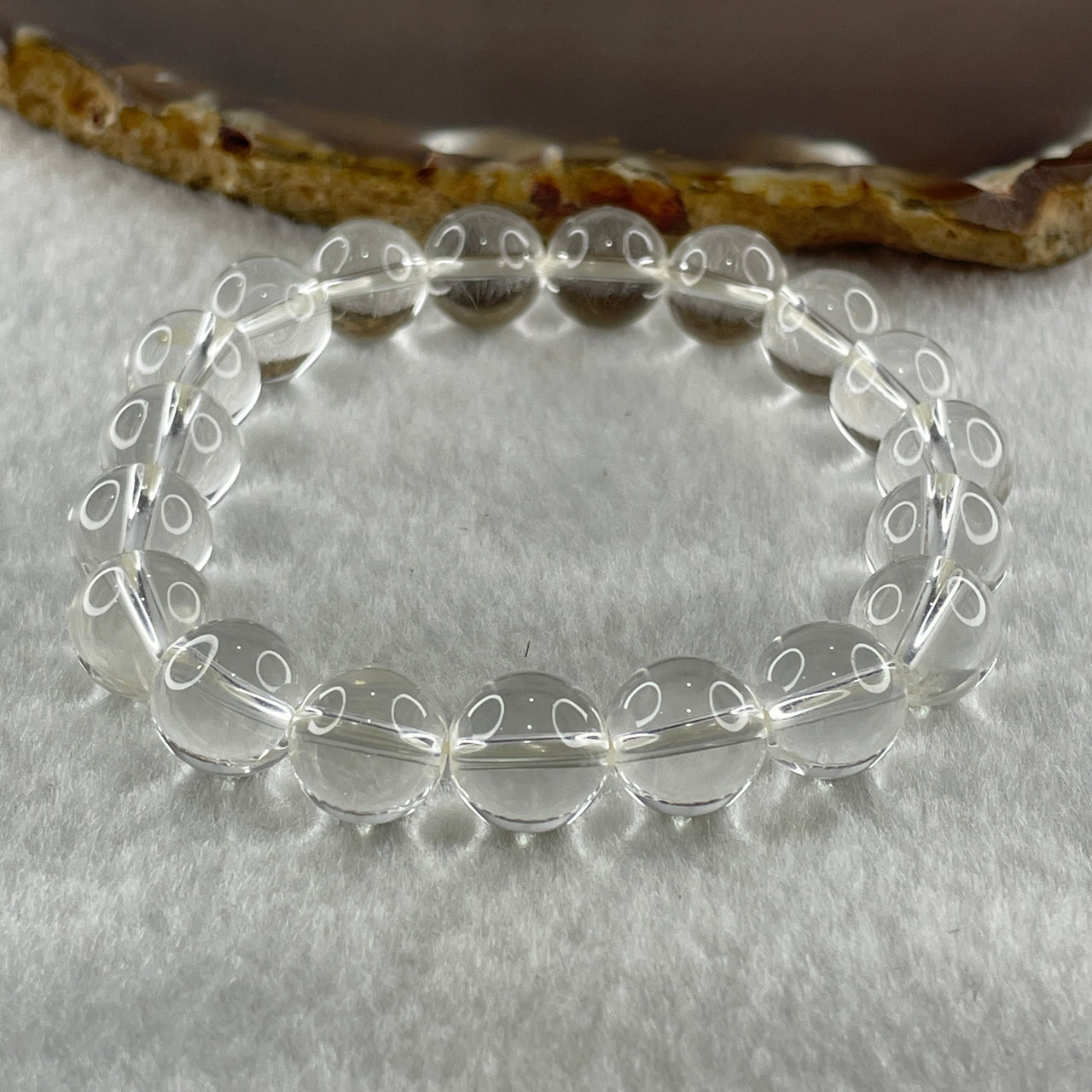 Natural Clear Quartz Beads Bracelet 26.77g 15cm 10.1mm 19 Beads - Huangs Jadeite and Jewelry Pte Ltd