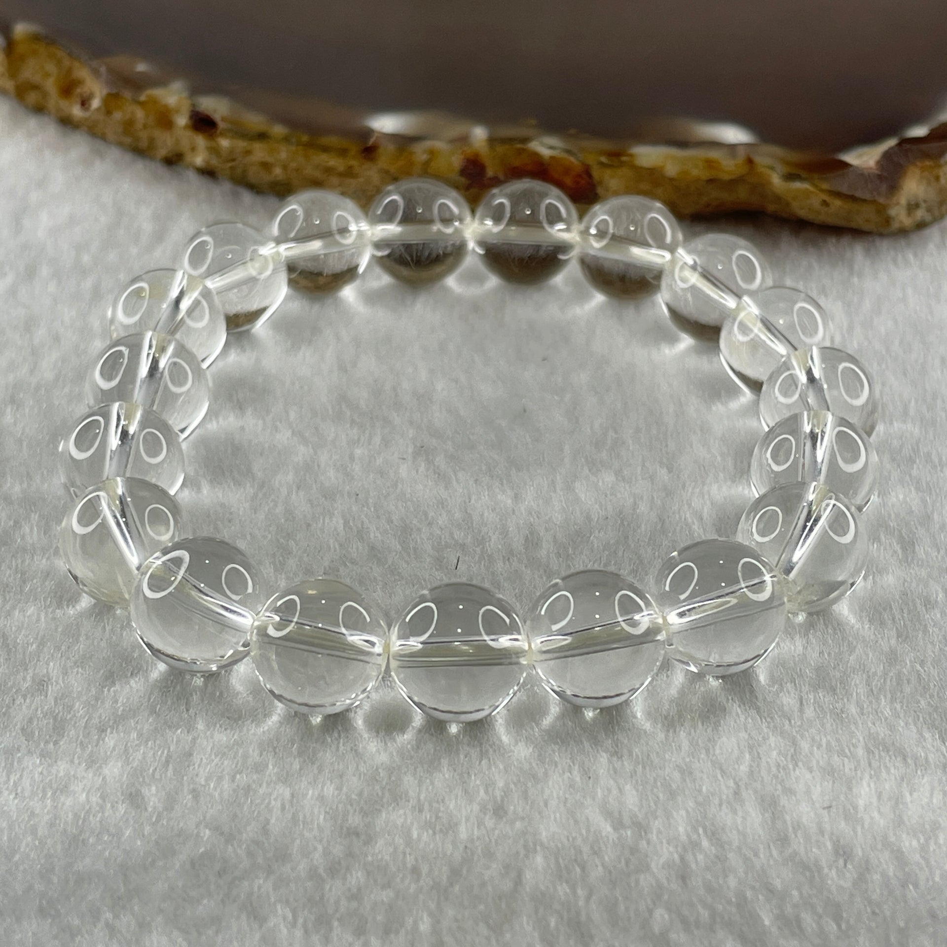 Natural Clear Quartz Beads Bracelet 26.77g 15cm 10.1mm 19 Beads - Huangs Jadeite and Jewelry Pte Ltd