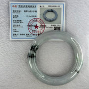 Type A Green Lavender with Moss Green Patches Jadeite Bangle Internal Diameter 57.4mm 97.51g 13.1 by 12.8mm (Very Slight External Rough) - Huangs Jadeite and Jewelry Pte Ltd