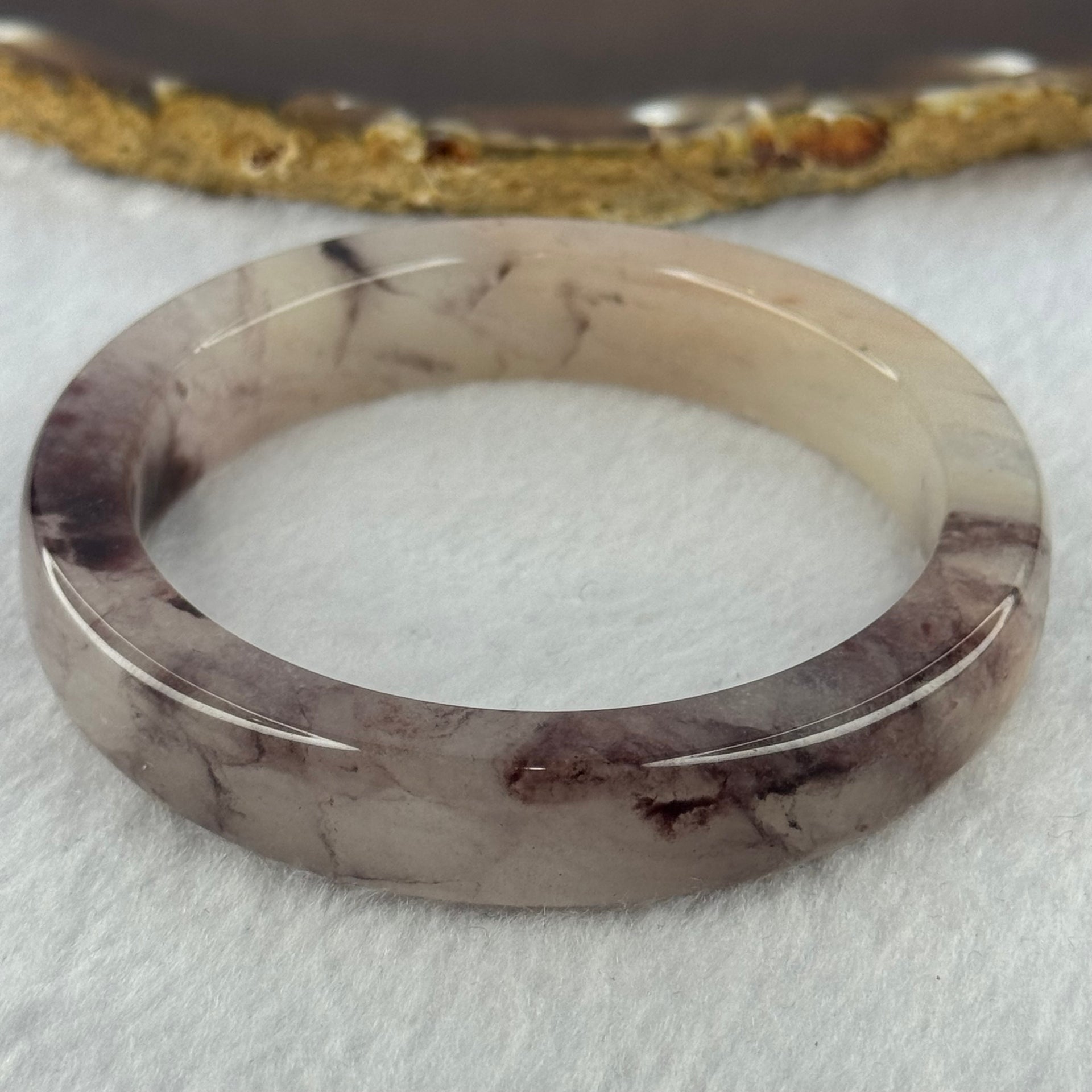 Purple with Dark Purple Piao Hua Quartzite Jade Bracelet Internal Diameter 天然水沫玉手镯 58.2mm 52.36g 12.8 by 9.0mm - Huangs Jadeite and Jewelry Pte Ltd