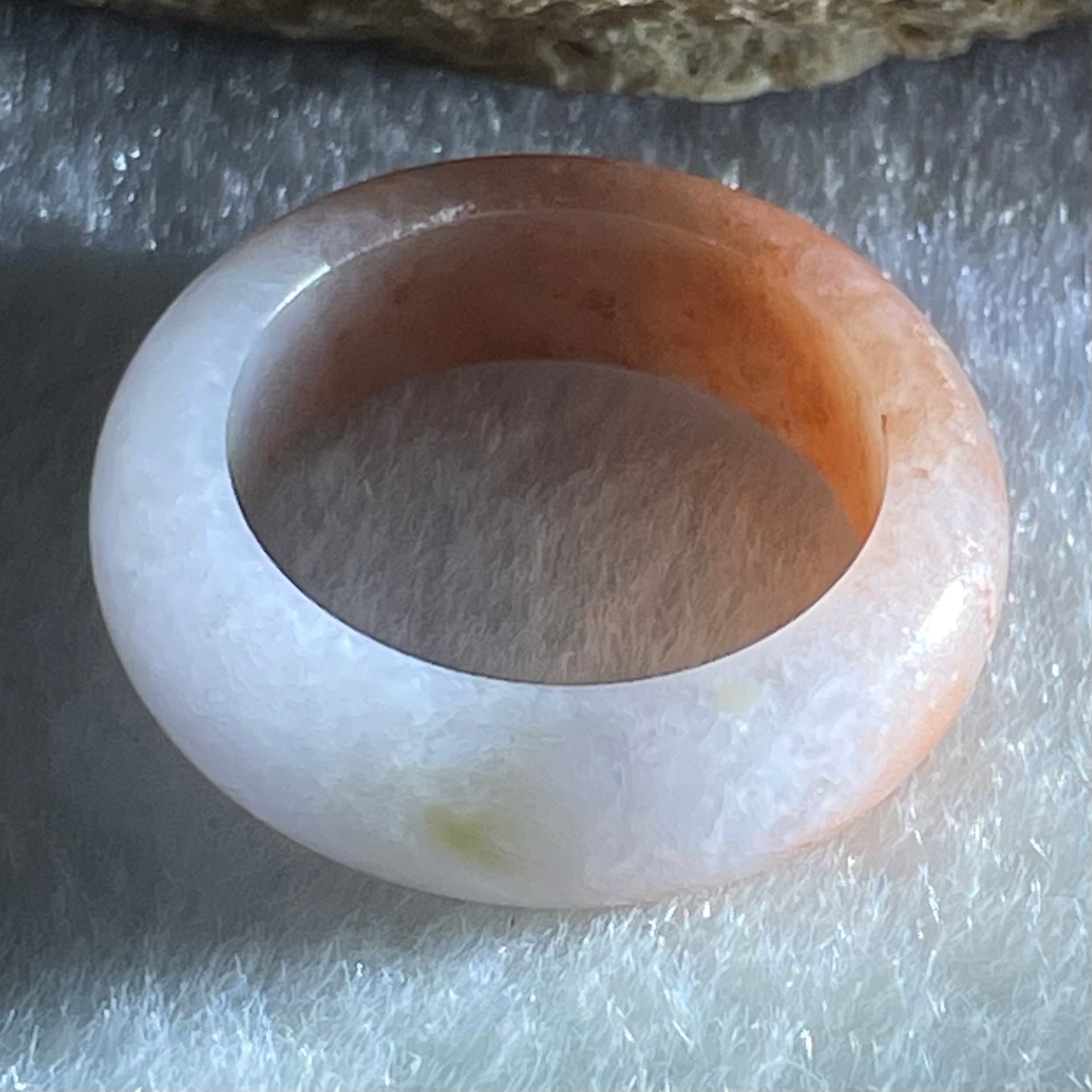 Type A Reddish Brown and Light Lavender Jadeite Ring 4.37g 6.8 by 4.0mm US7.4 HK16.2 (Very Slight Internal Line) - Huangs Jadeite and Jewelry Pte Ltd
