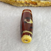Natural Powerful Tibetan Old Oily Agate Patina Guiren Tairen Human Dzi Bead Totem Amulet Heavenly Master (Tian Zhu) 贵人天诛 8.70g 37.7 by 12.1mm - Huangs Jadeite and Jewelry Pte Ltd