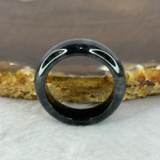 Type A Black Wuji Jadeite Ring 4.21g 7.4 by 3.6mm US8 HK17.75 - Huangs Jadeite and Jewelry Pte Ltd