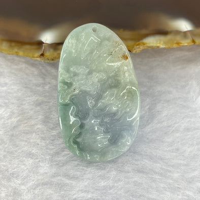 Type A Lavender Blueish Green Yellow Jadeite Scenary Shan Shui 山水 Pendant 5.53g 32.2 by 19.4 by 4.3mm - Huangs Jadeite and Jewelry Pte Ltd