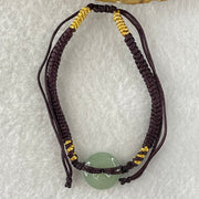 Type A Blueish Green Jadeite Ping An Kou Donut In String Bracelet 2.06g 12.7 by 4.4mm - Huangs Jadeite and Jewelry Pte Ltd