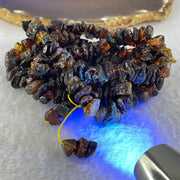 Natural Blood and Yellow Amber Beads Irregular Bracelet 39.81g 80cm 14.4 by 8.3 by 4.4mm to 7.8 by 7.7 by 4.9mm 95pcs - Huangs Jadeite and Jewelry Pte Ltd