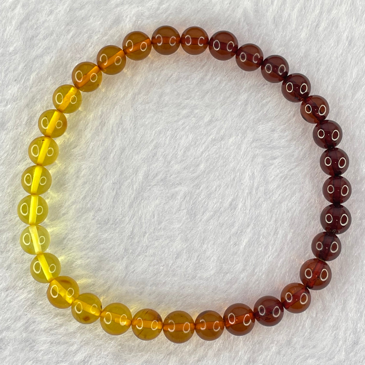 Natural Mixed Color Amber Beads Bracelet 3.25g 15.5cm 5.9mm 32 Beads - Huangs Jadeite and Jewelry Pte Ltd