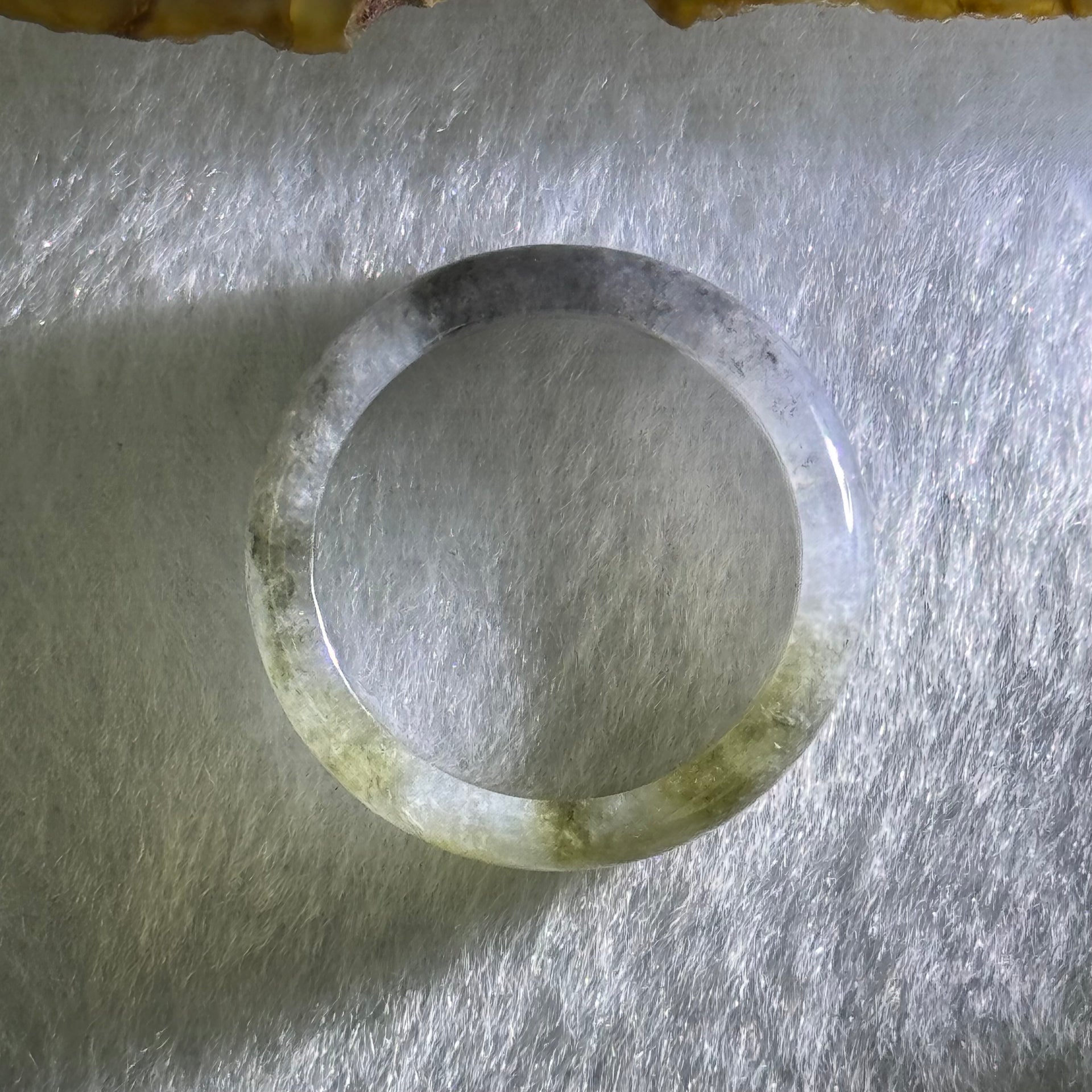 Type A Icy Wuji Black Grey with Yellow Jadeite Ring 3.21g 5.8 by 3.2mm US9.2 HK20.5 (Very Slight Internal Fine Line) - Huangs Jadeite and Jewelry Pte Ltd