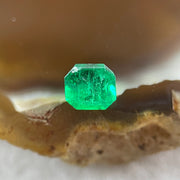 Natural Colombia Green Emerald (Beryl) Cut-Cornered Rectangular step cut 0.53ct 4.5 by 4.5 by 3.8mm - Huangs Jadeite and Jewelry Pte Ltd