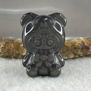 Black Obsidian Labubu Charm Display 14.28g 28.8 by 21.7 by 19.0mm - Huangs Jadeite and Jewelry Pte Ltd