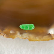 Type A Old Mine Full Green Jadeite Peapod Charm Stone For Setting 0.09g 10.2 by 4.4 by 1.2mm - Huangs Jadeite and Jewelry Pte Ltd