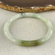 Type A Blueish Green with Brownish Piao Hua Jadeite Bangle Internal Diameter 56.1mm 23.86g 6.7 by 6.9m (Slight Internal Lines) - Huangs Jadeite and Jewelry Pte Ltd