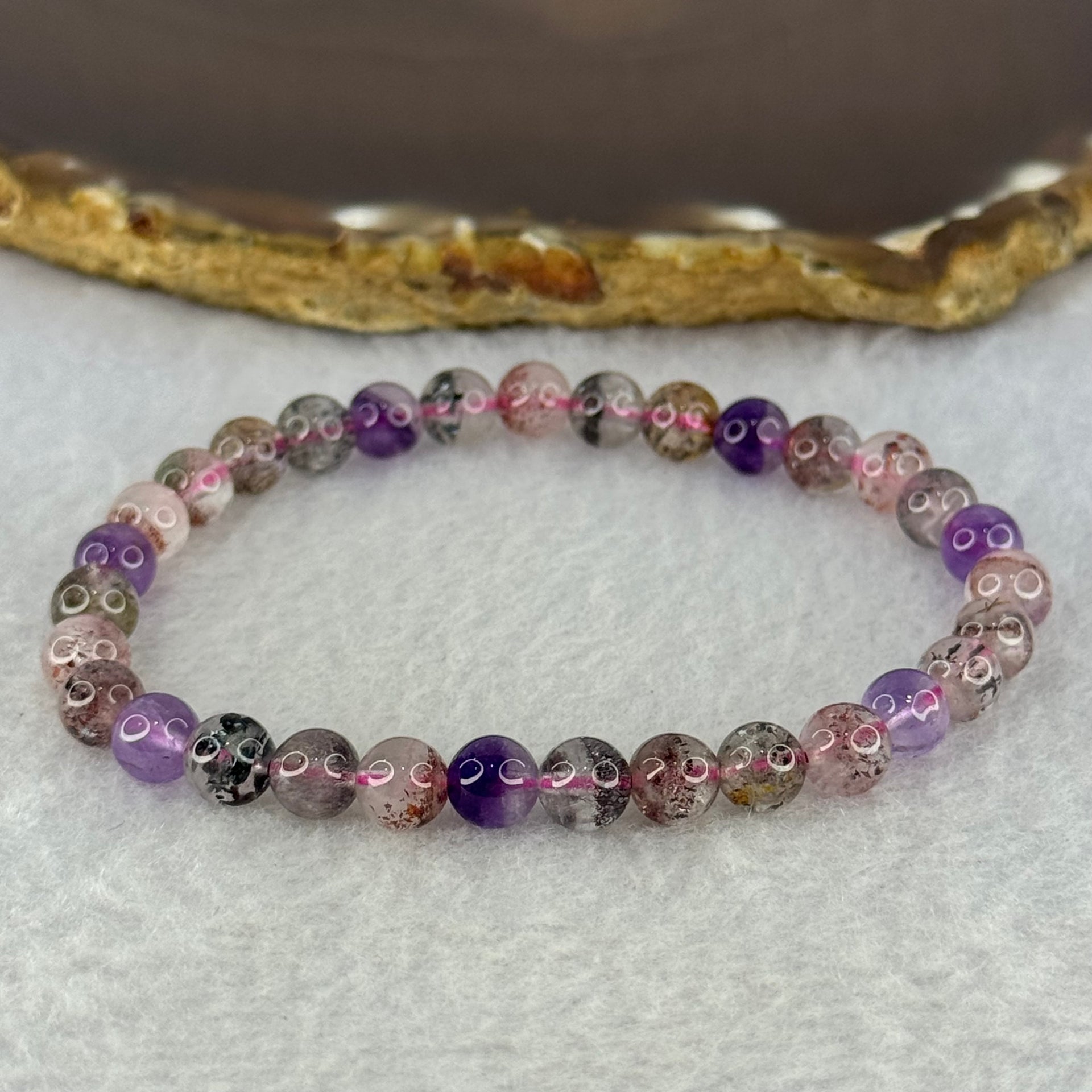 Natural Super 7 Beads Bracelet 10.48g 16.5cm 6.5mm 31 Beads - Huangs Jadeite and Jewelry Pte Ltd