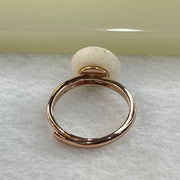 Natural Milky Quartz In S925 Sliver Ring In Rose Gold Color 2.80g 3.0 by 1.5mm - Huangs Jadeite and Jewelry Pte Ltd