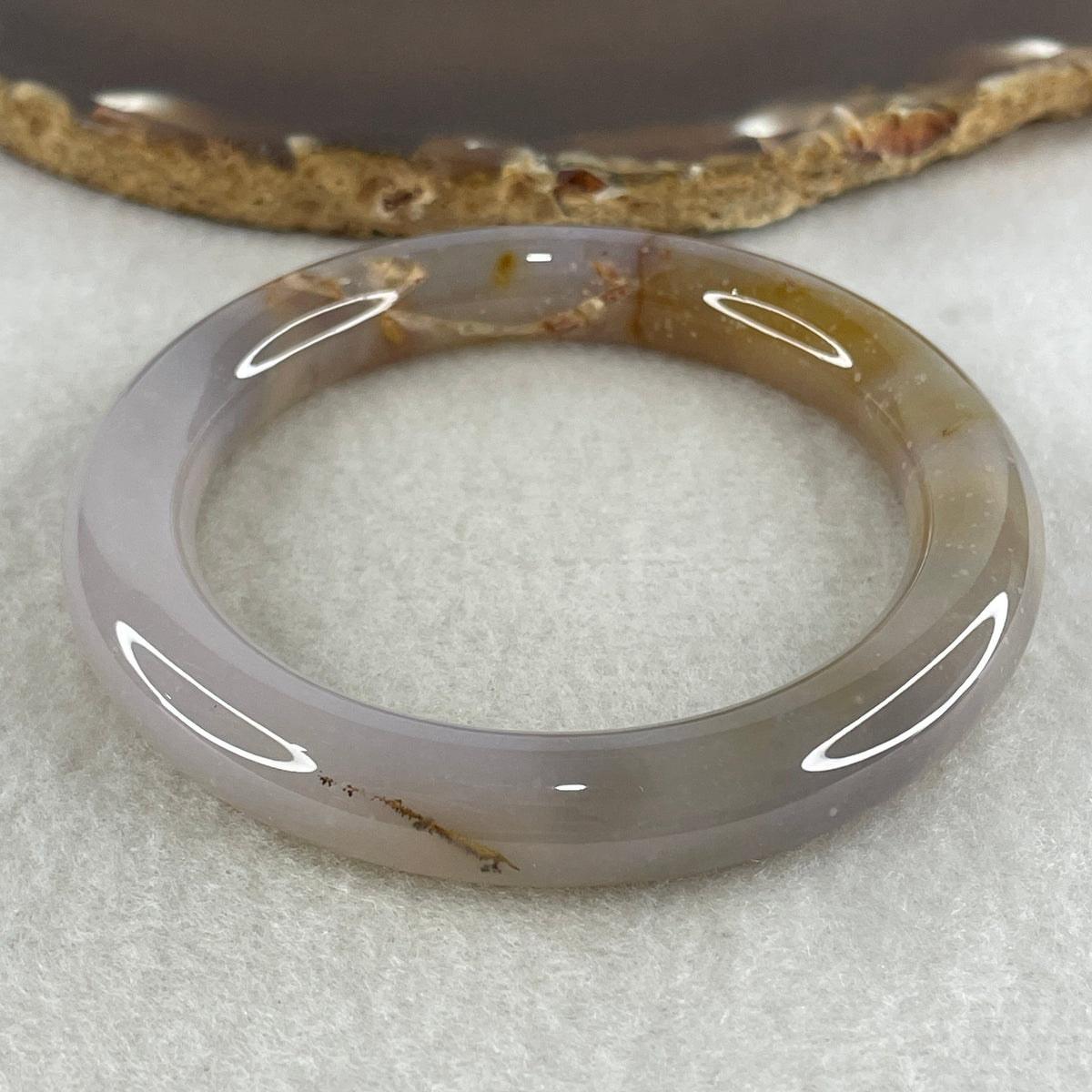 Natural Purple Flower Agate Full Round Bangle Set | (96.78g | 54.9mm ID | 12.2 x 10.0mm | Close to Perfect | Royal Blooming Grace & Spiritual Elevation Anchor, Feng Shui Blessing & Sovereign Fu Zhuo Stacking Bangle Set) - Huangs Jadeite and Jewelry Pte Ltd