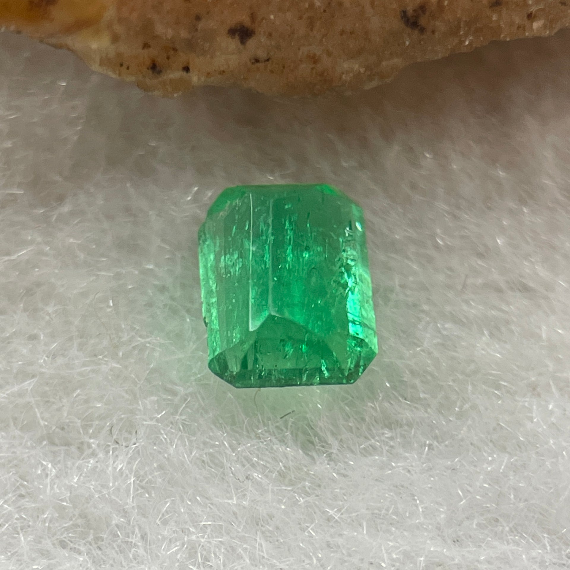 Natural Colombia Vivid Green Emerald (Beryl) Cut-Cornered Rectangular Step cut 0.40ct 5.2 by 3.5 by 2.4mm - Huangs Jadeite and Jewelry Pte Ltd