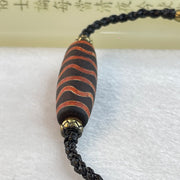 Natural Powerful Tibetan Old Oily Agate Triple Water Lines Dzi Bead Heavenly Master Necklace (Tian Zhu) 水纹天诛 21.36g 39.3 by 13.8mm - Huangs Jadeite and Jewelry Pte Ltd