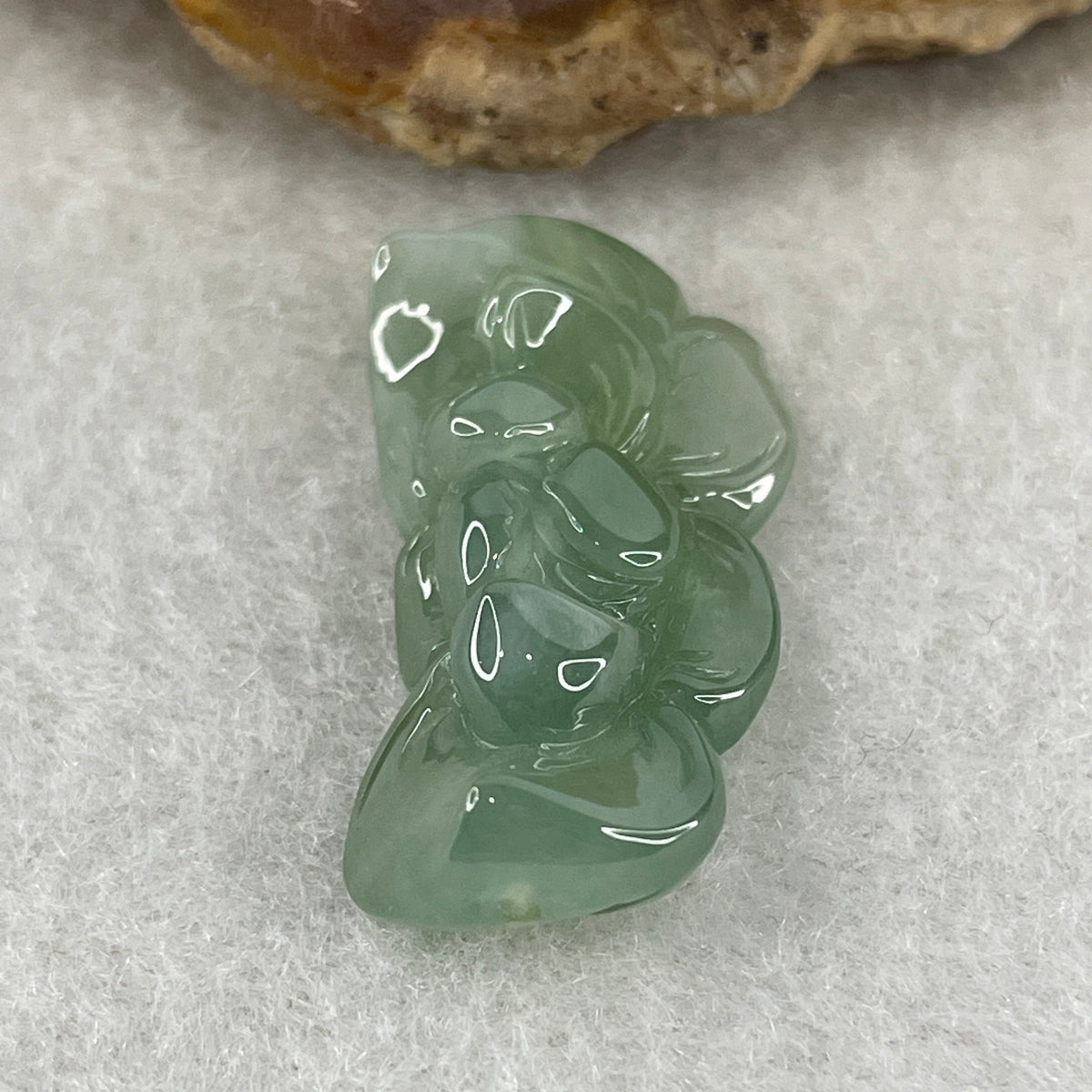 Natural Type A Semi-Icy Green Jadeite Lotus Flower Pendant | Bloom Purity, Renewal & Harmony Talisman (4.96g | 30.9 x 14.8 x 8.0mm) - Huangs Jadeite and Jewelry Pte Ltd