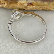 Type A Semi Icy Light Lavender Cabochon Jadeite in S925 Sliver Ring (Adjustable Size) 1.43g 4.2 by 2.5mm - Huangs Jadeite and Jewelry Pte Ltd