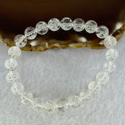 Natural Clear Quartz Beads with Inscription Bracelet 17.93 15.5cm 8.4mm 23 Beads - Huangs Jadeite and Jewelry Pte Ltd