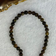 Natural Dark Brown Flower Amber Beads Elastic Necklace 8.02g 50cm 5.4mm 105 Beads - Huangs Jadeite and Jewelry Pte Ltd