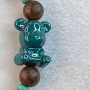 Natural Rosewood Beads Bracelet with Bear Charm 11.95g 16cm 10.3mm 16 Beads - Huangs Jadeite and Jewelry Pte Ltd