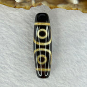 Natural Powerful Tibetan Old Oily Agate 3 Eyes Dzi Bead Heavenly Master (Tian Zhu) 三眼天诛 7.26g 39.4 by 11.2mm - Huangs Jadeite and Jewelry Pte Ltd