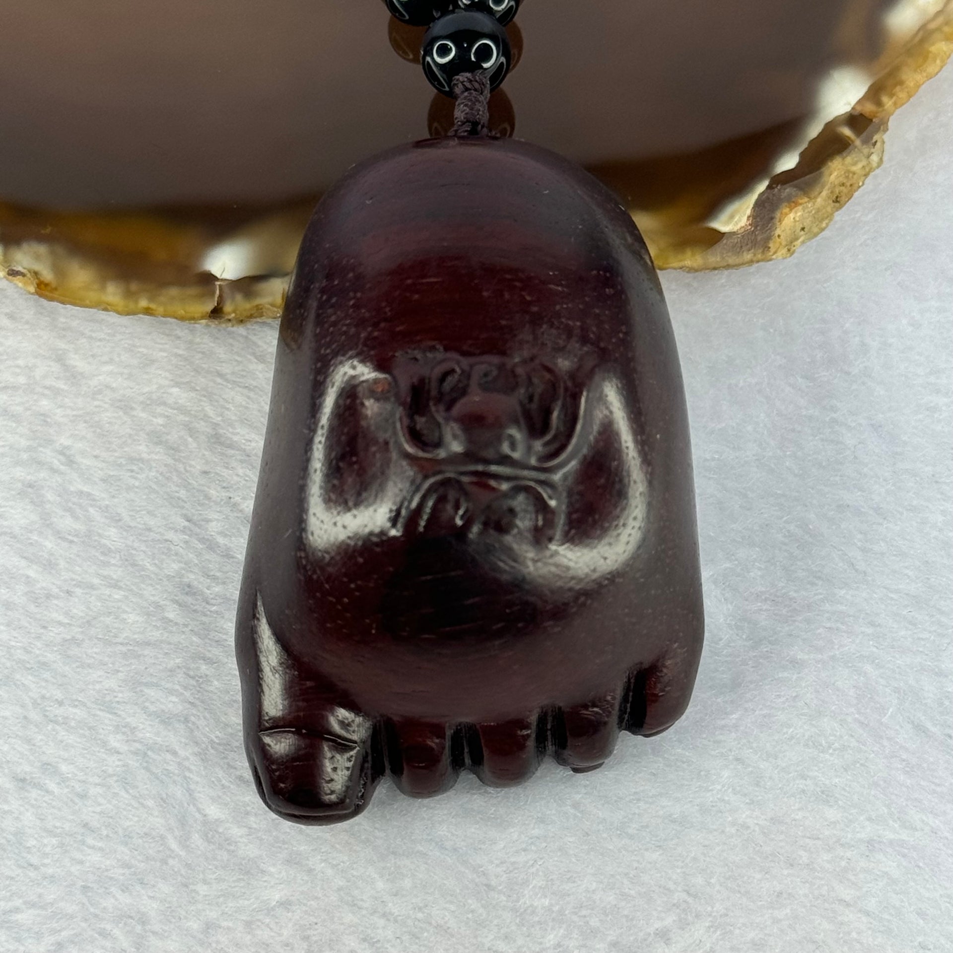 Natural African Zitan Rosewood Spider on Foot Handplay 非洲紫檀木知足常乐手把件 54.87g 58.8 by 39.5 by 33.3mm - Huangs Jadeite and Jewelry Pte Ltd