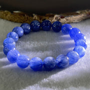 Natural Blue Kyanite Beads Bracelet 35.24g 15.5cm 10.3mm 19 Beads - Huangs Jadeite and Jewelry Pte Ltd