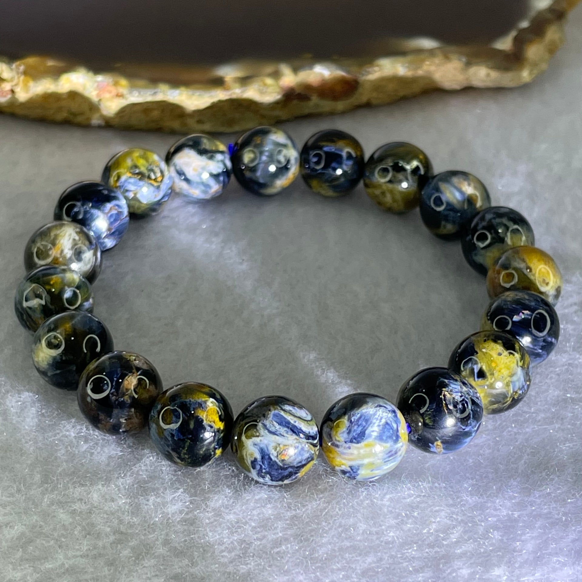 Good Grade Natural Petersite Beads Bracelet 25.85g 16cm 10.3mm 19 Beads - Huangs Jadeite and Jewelry Pte Ltd