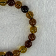 Natural Mixed Color Amber Beads Bracelet 6.49g 15.5cm 8.1mm 23 Beads - Huangs Jadeite and Jewelry Pte Ltd