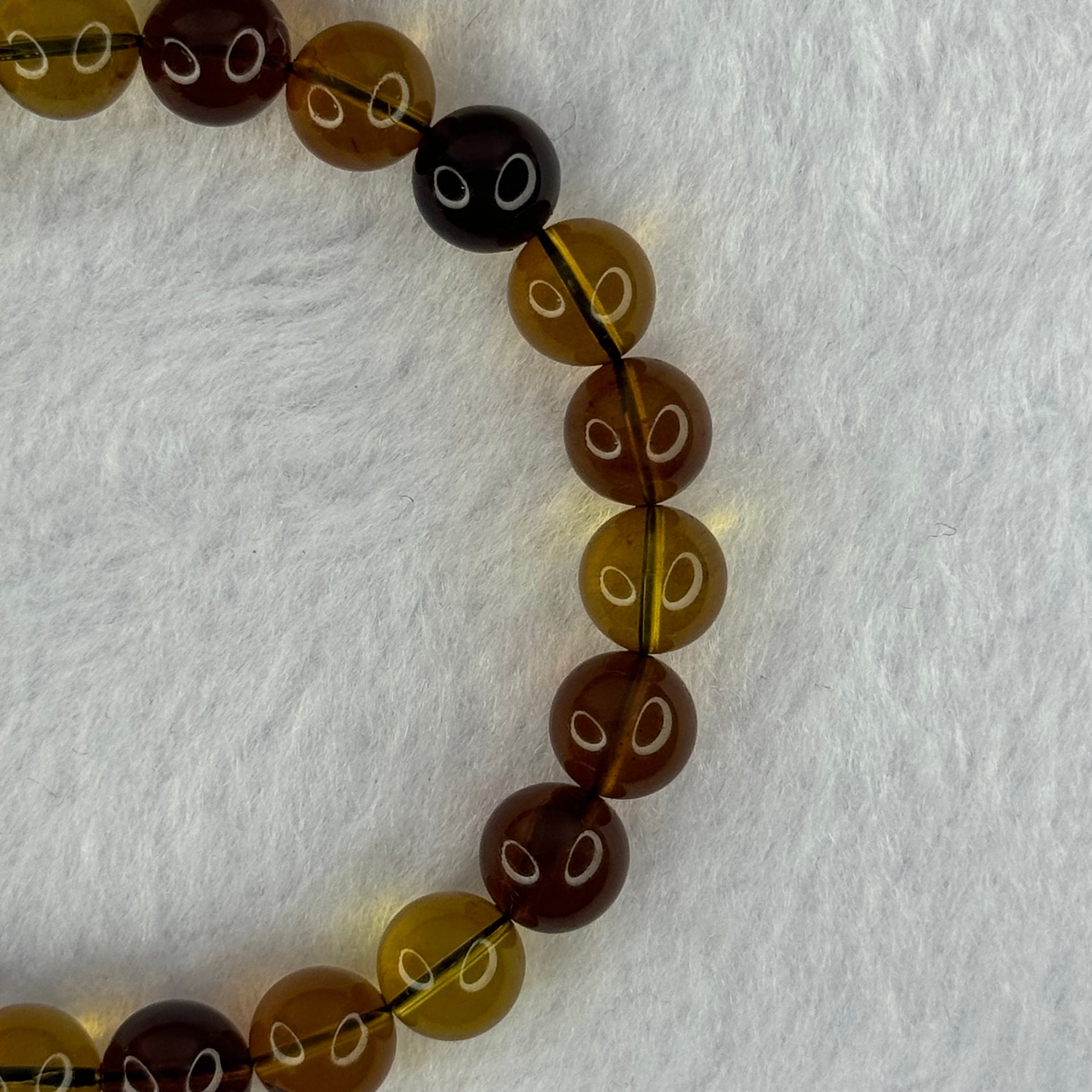 Natural Mixed Color Amber Beads Bracelet 6.49g 15.5cm 8.1mm 23 Beads - Huangs Jadeite and Jewelry Pte Ltd