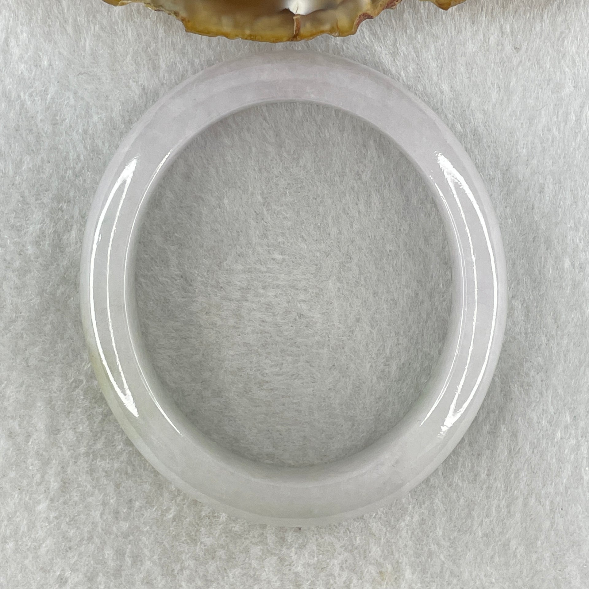 Type A Natural Jelly Lavender Light Green Jadeite Oval Bangle 41.51g Inner Diameter 52.7mm 11.8 by 7.4mm (Very Slight Internal Lines) - Huangs Jadeite and Jewelry Pte Ltd