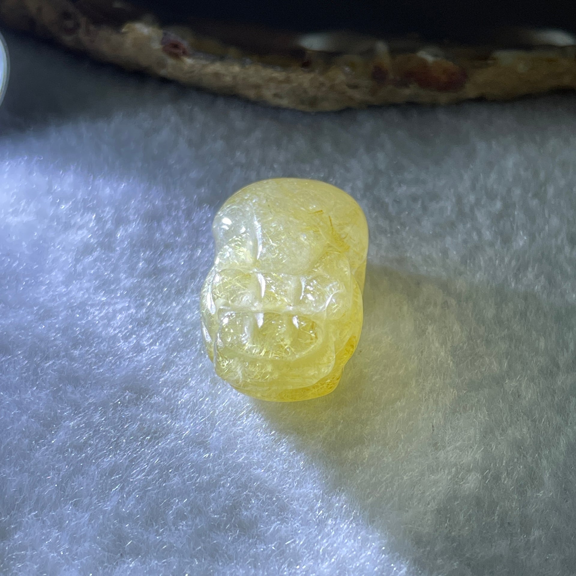 Natural Golden Rutilated Quartz Pixiu Charm 13.79g 33.3 by 17.9 by 14.6mm - Huangs Jadeite and Jewelry Pte Ltd