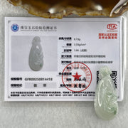 Type A Natural Semi Icy White to Faint Green with Green Patches Jadeite Ruyi Pendant 6.13g 39.5 by 17.3 by 6.7mm - Huangs Jadeite and Jewelry Pte Ltd