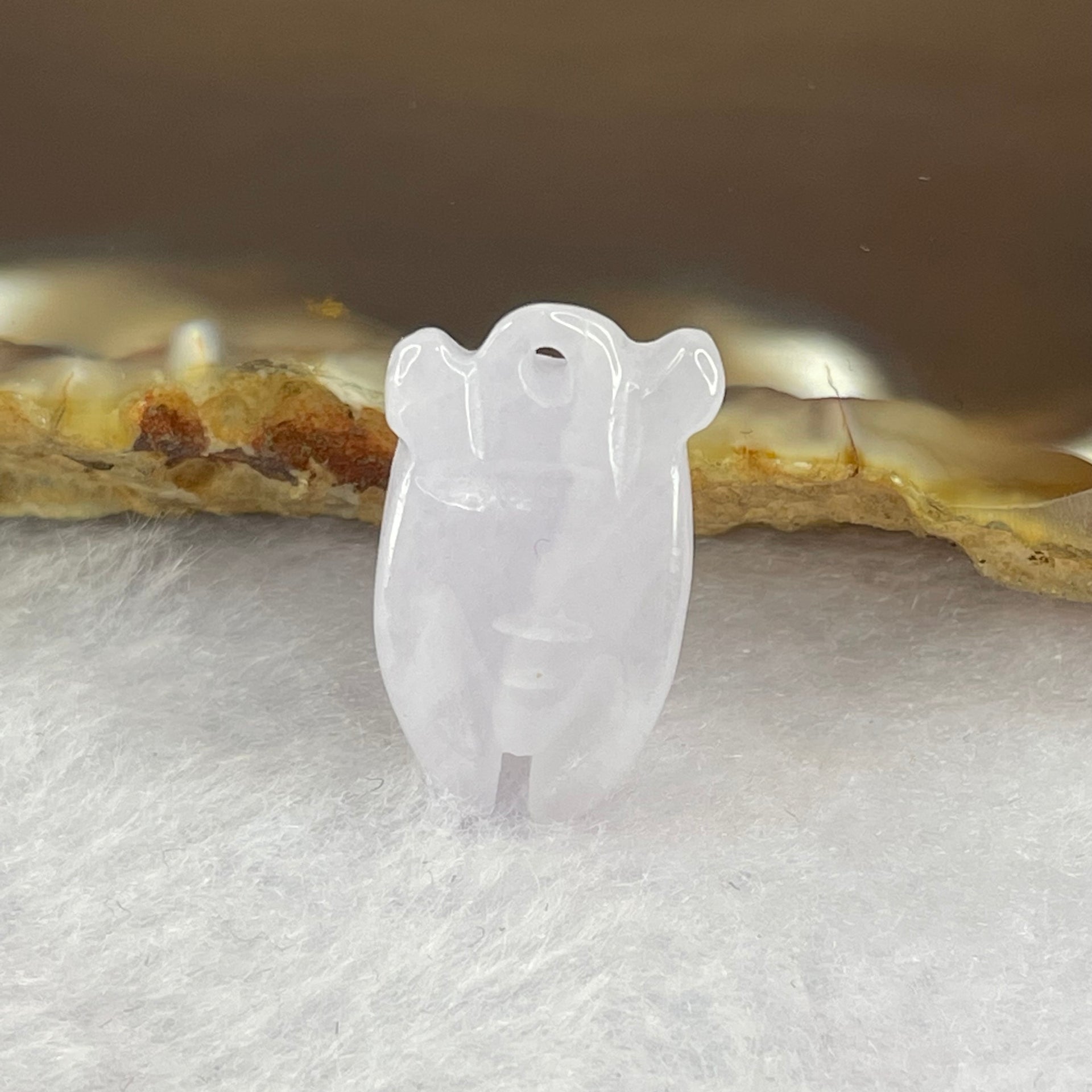 Type A Light Lavender Icy Jadeite Cicada 20.5 by 12.0 by 6.1 mm 2.30g - Huangs Jadeite and Jewelry Pte Ltd