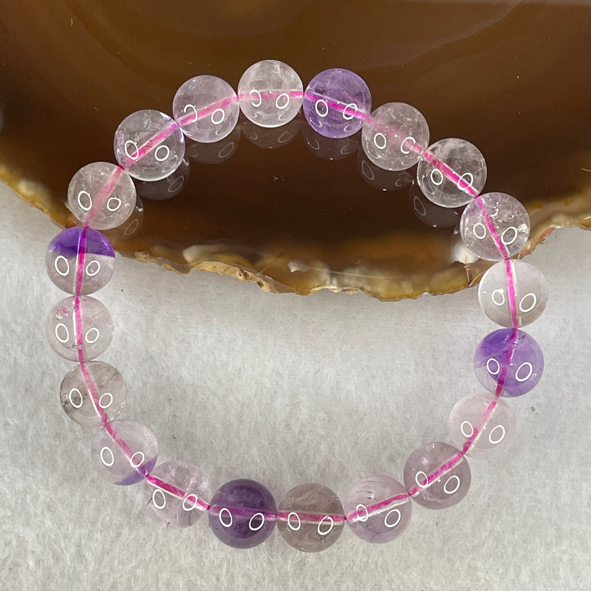 Certified Entry-Grade Natural Super 7 Crystal Beads Bracelet | Bold Large-Strand Showcase Silhouette | Authentic Sacred Seven Multi-Mineral Inclusions Quartz Spiritual Catalyst & Auric Shield Bracelet (29.91g | 17cm Length | 10.3mm | 20 Beads)