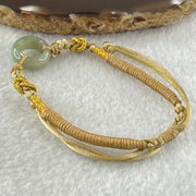 Type A Blueish Green Jadeite Ping An Kou String Bracelet 3.00g 14.9 by 6.3mm - Huangs Jadeite and Jewelry Pte Ltd