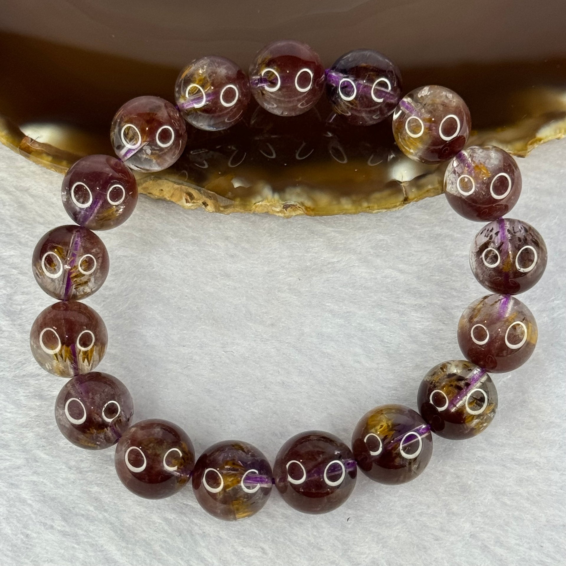 Very Good Grade Natural Auralite 23 Bracelet 天然激光23手链 42.67g 18cm 12.7mm 17 Beads - Huangs Jadeite and Jewelry Pte Ltd