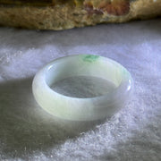 Type A Light Lavender Green with Blueish Green Patch Jadeite Ring 3.71g 5.5 by 3.7mm US8.25 HK18 - Huangs Jadeite and Jewelry Pte Ltd