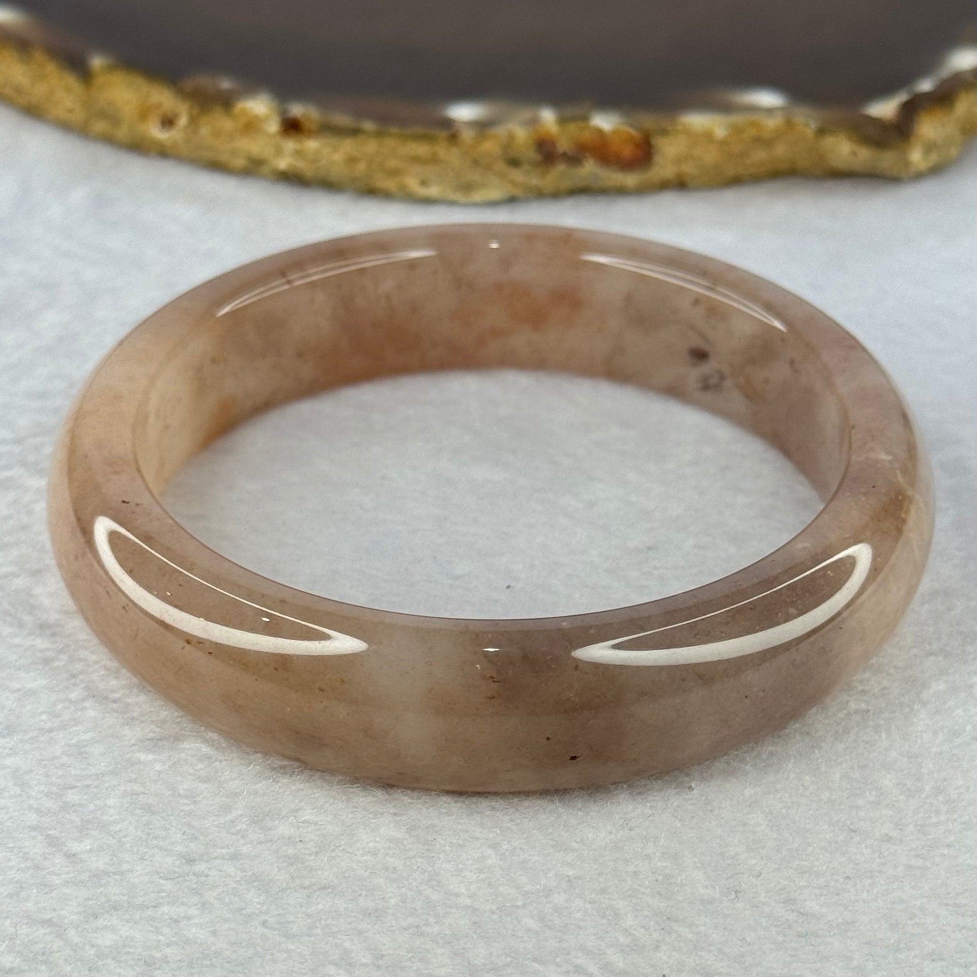 Transparent Pink with Purple and Orange Quartzite Jade Bangle 天山玉手镯 62.0mm 62.98 by 15.5 by 8.8mm - Huangs Jadeite and Jewelry Pte Ltd