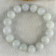 Type A Light Green with Light Lavender Jadeite Beads Bracelet 51.29g 15.5cm 12.3mm 16 Beads - Huangs Jadeite and Jewelry Pte Ltd
