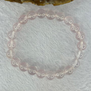 Natural Rose Quartz Beads Bracelet 天然玫瑰石英珠手链 20.54g 16cm 8.9mm 22 Beads - Huangs Jadeite and Jewelry Pte Ltd