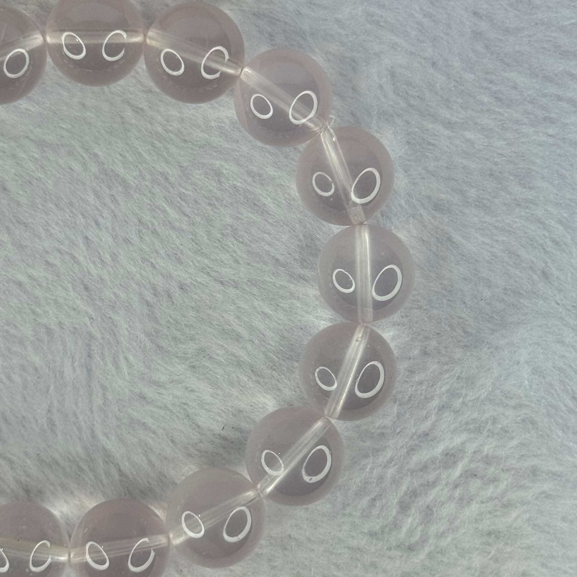 Natural Rose Quartz Beads Bracelet 天然玫瑰石英珠手链 48.45g 18.5cm 12.9mm 17 Beads - Huangs Jadeite and Jewelry Pte Ltd