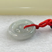 Type A Semi Icy Light Sky Blue Jadeite Double Ping An Kou Donut Necklace 5.43g 21.1 by 4.7mm / 11.7 by 4.2mm - Huangs Jadeite and Jewelry Pte Ltd