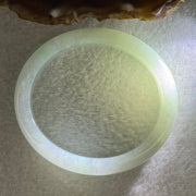 Type A Jelly Faint Green Faint Lavender Jadeite Oval Bangle 48.77g Inner Diameter 57.7mm 12.1 by 8.0mm with NGI Cert No. 32888362 (Internal Line) - Huangs Jadeite and Jewelry Pte Ltd