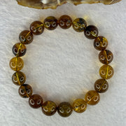 Natural Amber Bracelet 天然琥珀手链 9.75g 15.5cm 10.5mm 19 Beads - Huangs Jadeite and Jewelry Pte Ltd